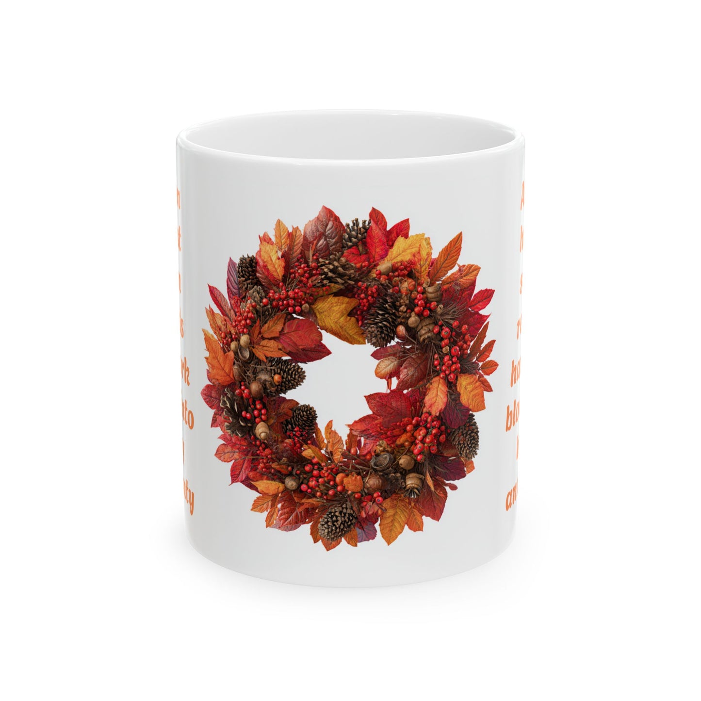 Grateful Harvest Wreath-11oz Autumn Inspired Coffee Mug