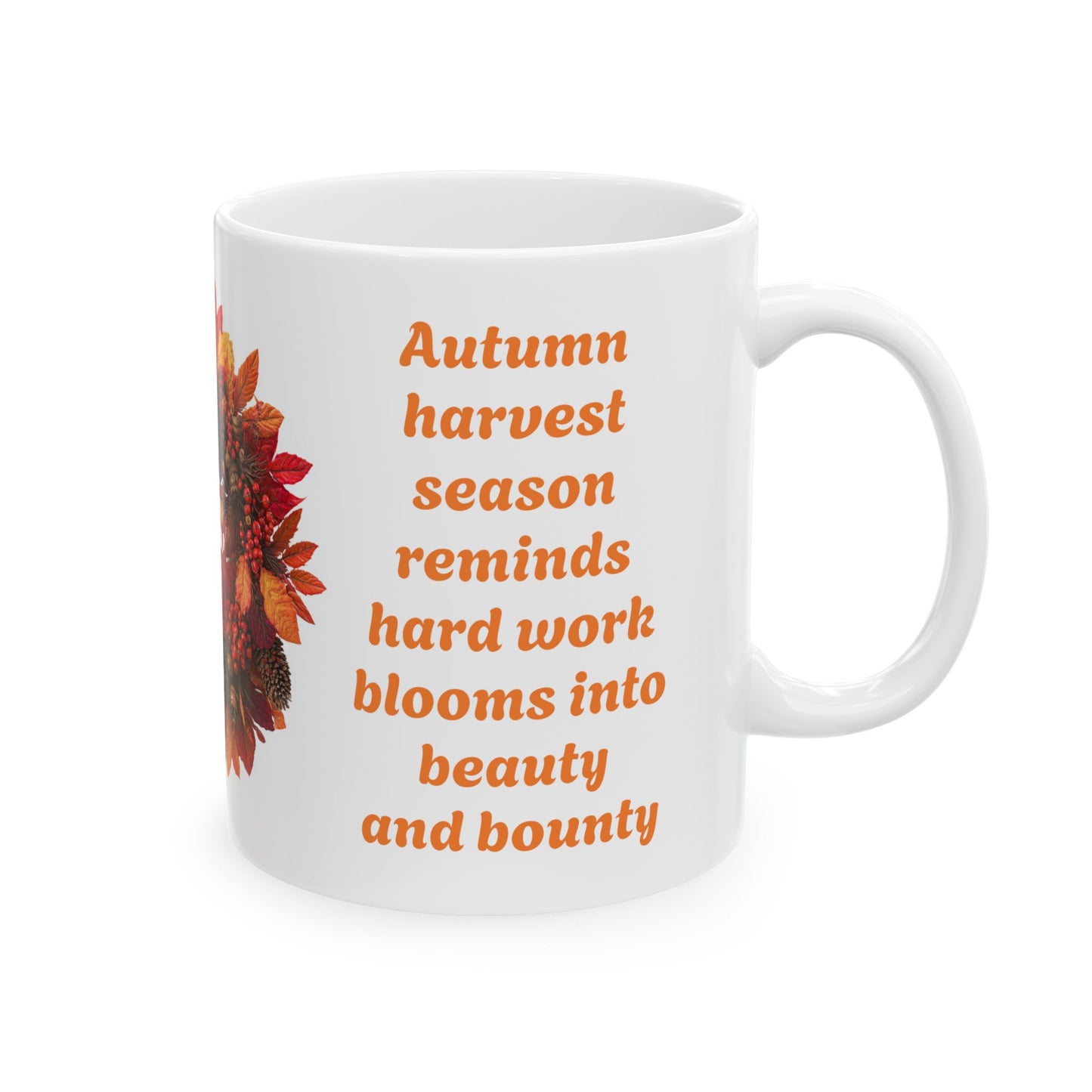 Grateful Harvest Wreath-11oz Autumn Inspired Coffee Mug