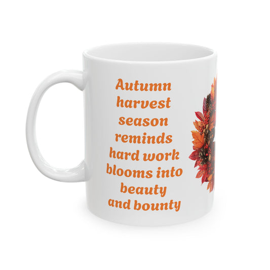 Grateful Harvest Wreath-11oz Autumn Inspired Coffee Mug