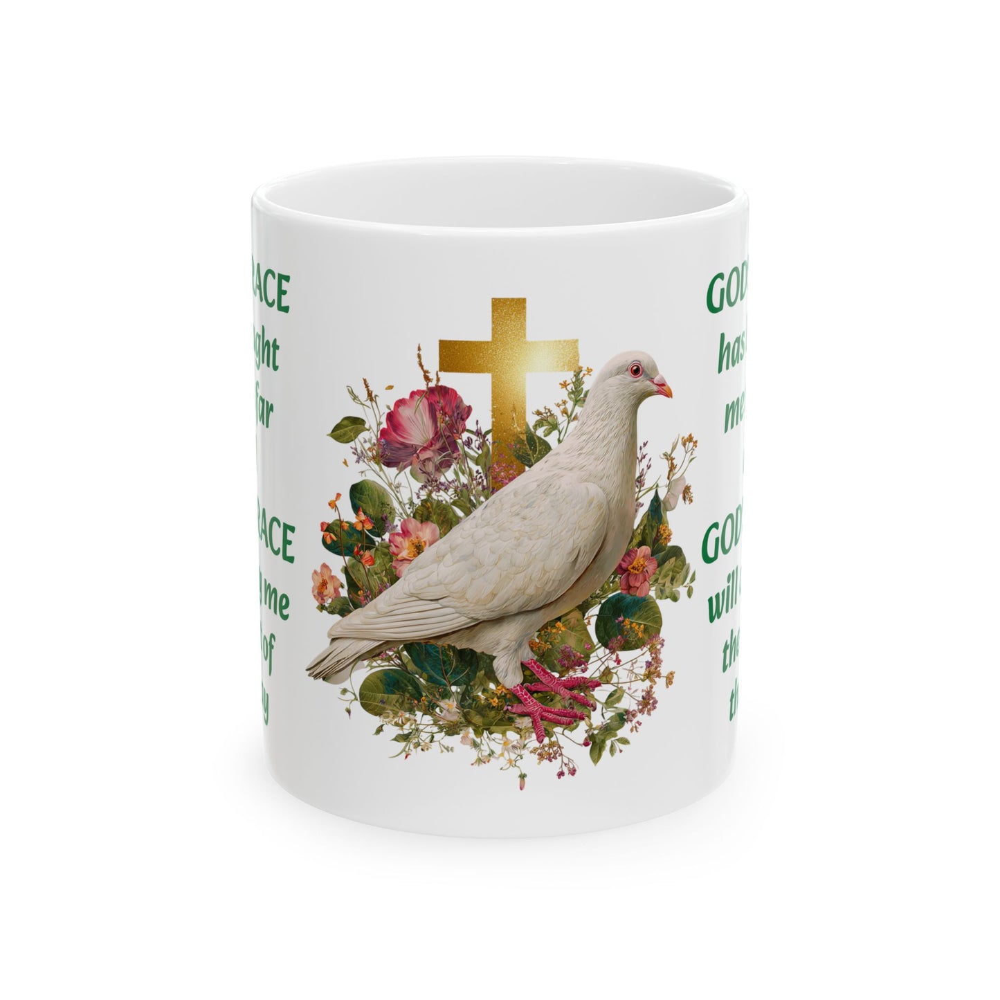 Wrapped in God’s Grace-Dove-Themed Spiritual Coffee Mug-11oz Coffee Mug